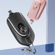 2-in-1 Mini Keychain Power Bank 1200mAh Retractable Plug Waterproof