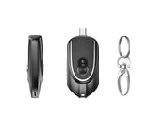 2-in-1 Mini Keychain Power Bank 1200mAh Retractable Plug Waterproof