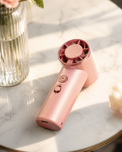 Handheld Mini Fan DF-99 with Integrated Light Pink