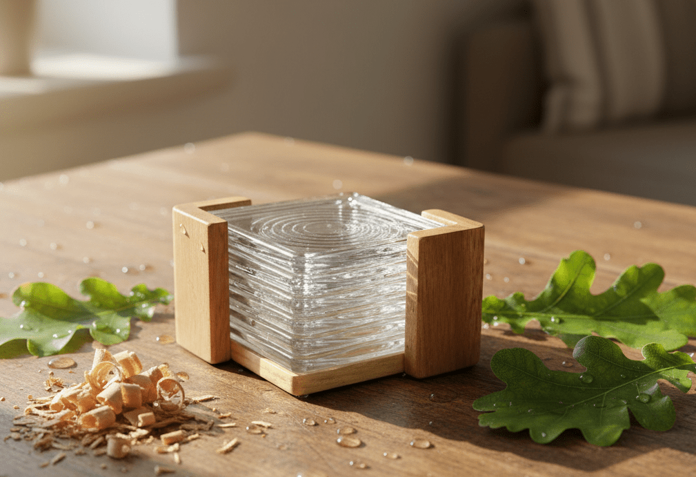 Acrylic Coaster Set 6-Piece Clear Modern
