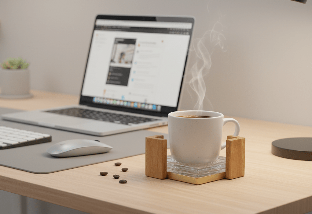 Acrylic Coaster Set 6-Piece Clear Modern