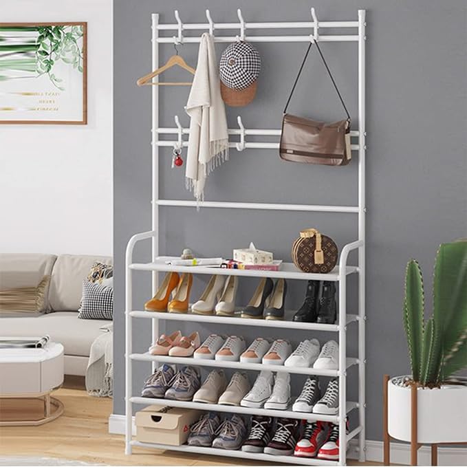 Four Tier Metal Shoe Rack Multi-Colors