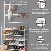Four Tier Metal Shoe Rack Multi-Colors