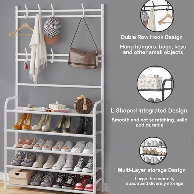 Four Tier Metal Shoe Rack Multi-Colors